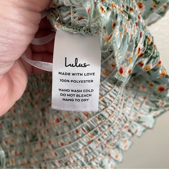 NWT Lulus Flourishing Dreams Floral Print Crop Top Mint Green Size Medium - Picture 11 of 12